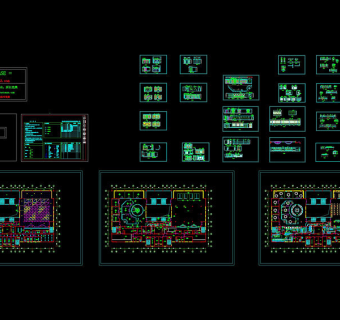 大学餐厅全套装修图cad图纸