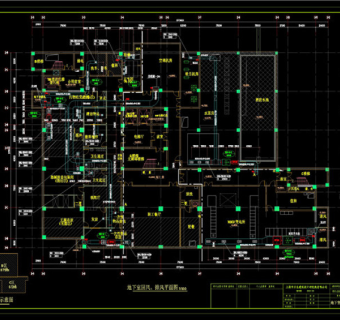 地下室回风排风平面图CAD图纸