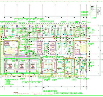 3层空调通风平面图CAD图纸