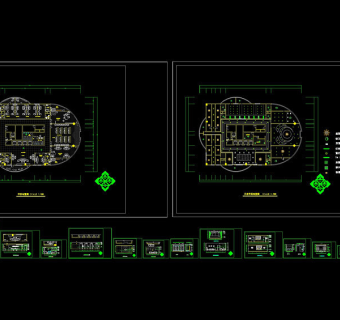 中草药办公室装修图cad图纸