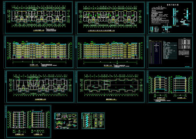 多层住宅建筑施工全套cad图纸