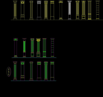 装饰柱cad图纸