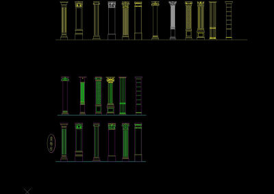 装饰柱cad图纸