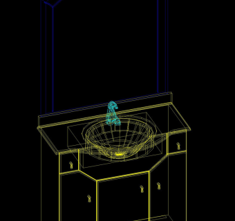 洗手盆cad模型设计