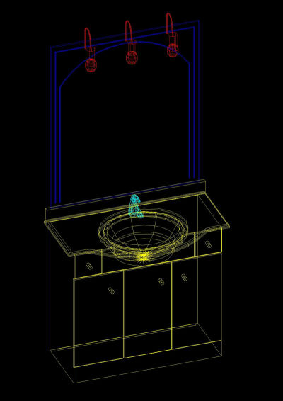洗手台cad模型素材