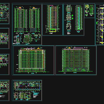 高层住宅全套cad施工图