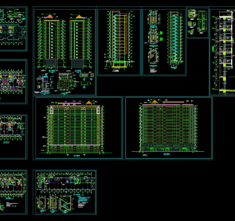 高层住宅全套cad施工图