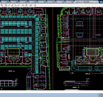 某市大型超市车库CAD平面剖面图