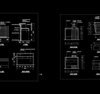 室内吧台cad图纸素材
