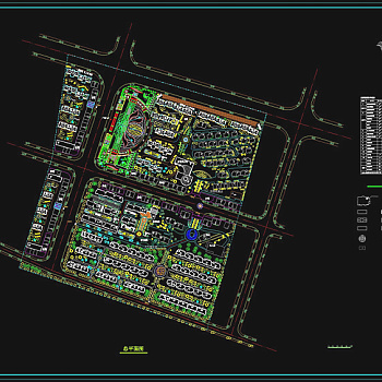 小区建筑规划cad平面图