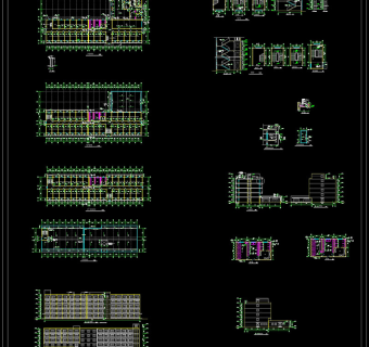 宿舍楼建筑cad图纸