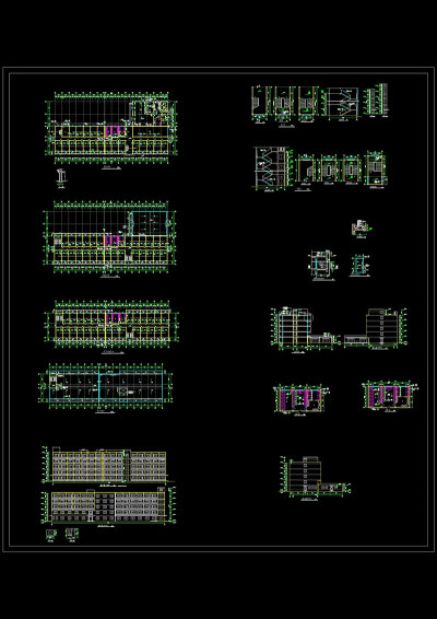 宿舍楼建筑cad图纸