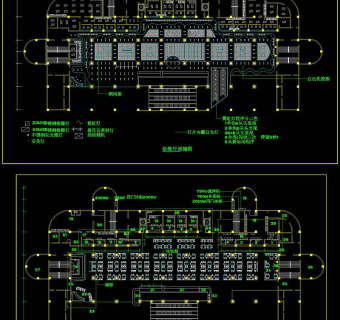 快餐厅天花和平面图cad图纸