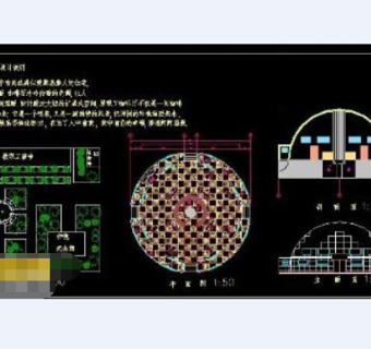 圆形咖啡厅cad设计方案图纸