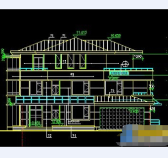 经典三层别墅cad图纸