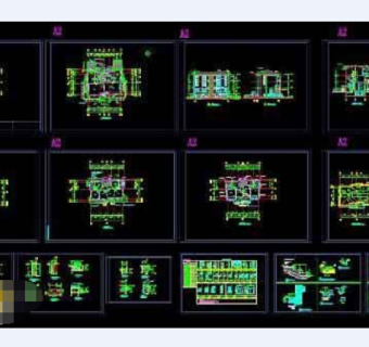 某高档双拼别墅cad施工设计图纸