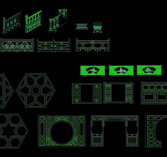 雕花图块cad图纸