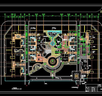 长方形城市景区CAD图纸