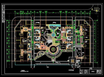 长方形城市景区CAD图纸