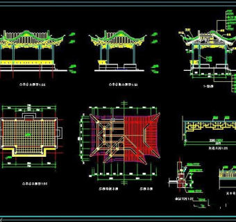 凸字亭CAD建筑图