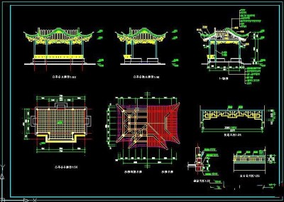 凸字亭CAD建筑图