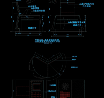 移动通信体验台详图cad图纸