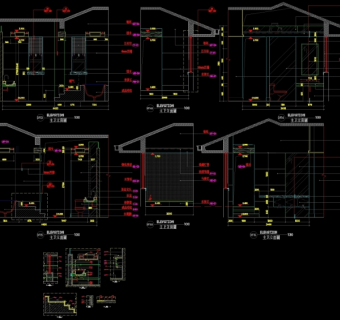 主卧卫生间立面cad图纸
