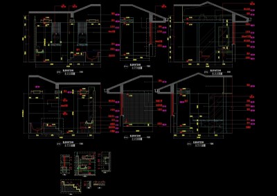 主卧卫生间立面cad图纸