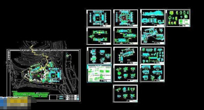 园林景观建筑cad设计施工规划图纸