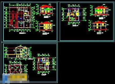 整套3层豪宅别墅cad施工图纸
