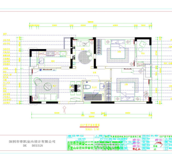 G3户型平面施工图cad图纸
