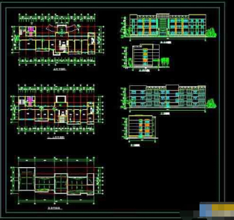 某工厂三层办公楼整套建筑施工cad图纸