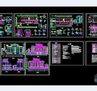 某县政府民政局办公楼cad施工设计图