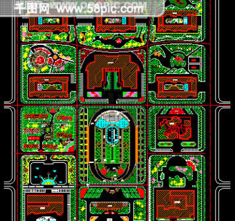 某厂区总体绿化CAD图