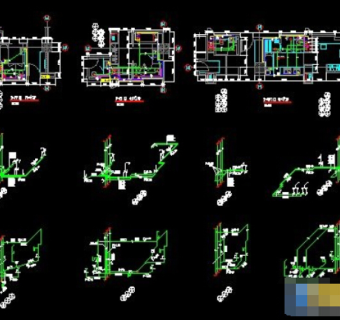 星级酒店客房cad平面施工图