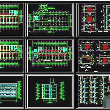 5层宿舍楼建筑cad施工方案图纸