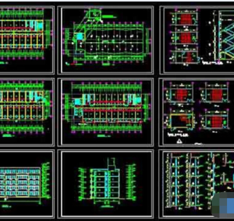 5层宿舍楼建筑cad施工方案图纸