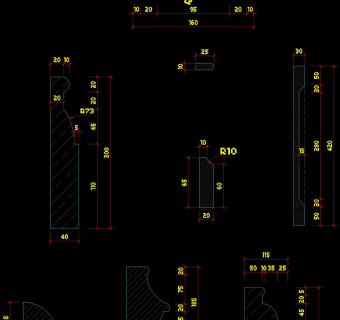 大理石脚线cad图纸