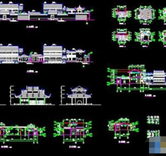 古建筑亭屋cad设计图纸
