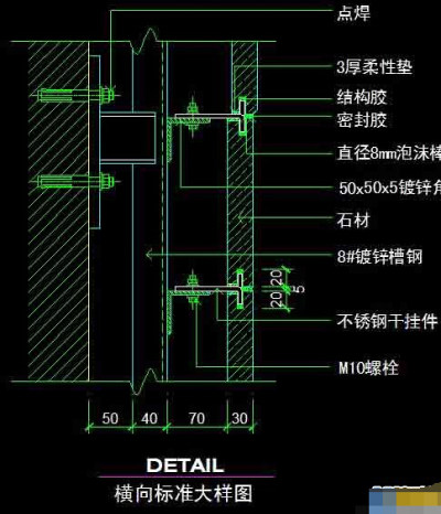 建筑外装幕墙设计平立剖面cad详图