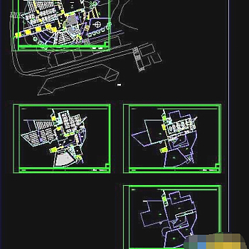 图书馆整套cad建筑设计图纸附效果图