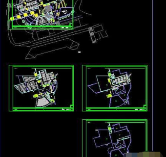 图书馆整套cad建筑设计图纸附效果图