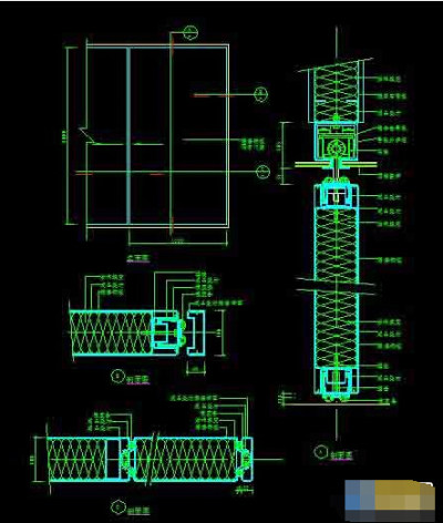 推拉大门设计cad设计详细图纸