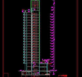 小区21层商住楼建筑cad设计施工图