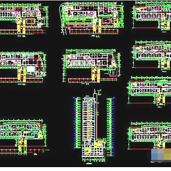 医院住院部建筑设计总平面cad图纸