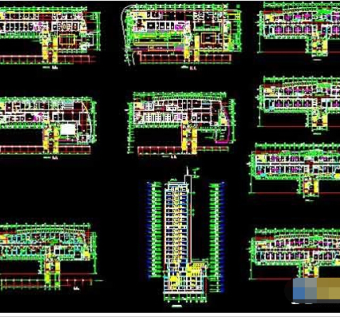 医院住院部建筑设计总平面cad图纸