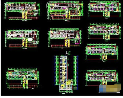 医院住院部建筑设计总平面cad图纸