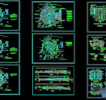 整套旱喷广场设计cad施工方案图纸