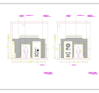 美迪克装饰品展厅立面cad图纸