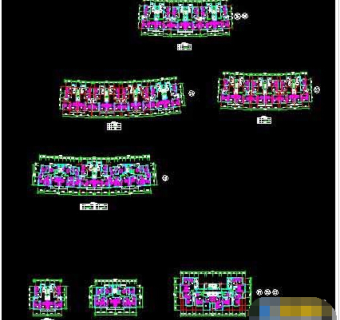 高层三室两厅两卫经典cad户型平面图